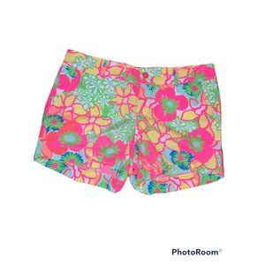 Lilly Pulitzer Callahan shorts size 10  retro Neon Floral print ICE CREAM SOCIAL